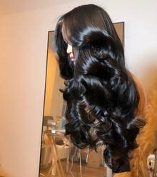 42 Inch 200% Density Wear And Go Glueless Wigs Human Hair Pre Plucked Pre Cut 5x5 HD Lace Wigs Body Wave Lace Front Wigs Human Hair For Women 200% Density Natural Black - Natural Black - 查看 2