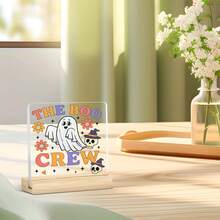 可爱的幽灵亚克力牌匾：非常适合万圣节、圣诞节、感恩节、母亲节、父亲节 - 无需电源