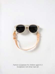 1pc Baby/Toddler Fashion Anti-Drop Sunglasses, TPEE Soft Frame Comfortable Infant Sunglasses, Cute Casual Vacation Polarized TAC Anti-Glare Sunglasses For 0-2 Years Old Boys And Girls