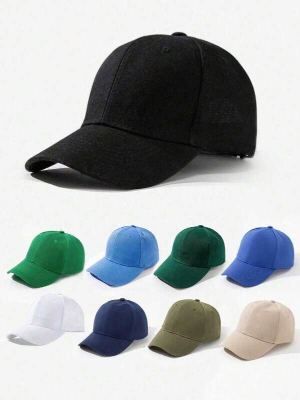 1 pièce Casquette de baseball sport décontractée de couleur unie pour hommes, Halloween