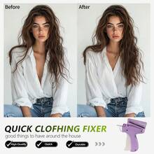 FigLive Stitch Gun For Clothes - Handheld Stitch Tag Gun Quick Clothing Fixer - Tagging Gun - Sewing Kit Includes 1 Needle, 500 Black Fasteners & 1000 White Fasteners (Purple) - 紫羅蘭色 - 查看 5