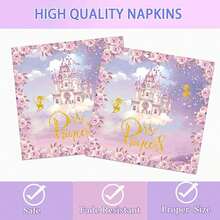 10/2050PCS Princess Party Tableware Decoration Set, Princess Birthday Party Decoration Supplies Include Disposable Tableware Plates, Cups, Napkins, Suitable For Princess Themed Birthday Parties And Baptism Parties, Can Be Used By 20 Guests. - Multicolor - View 2