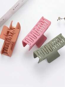 6 件 2025 新款高品质方形发夹，8.5 厘米中号，哑光鲨鱼形发夹，女士发饰优雅爪夹，学校用品，大学