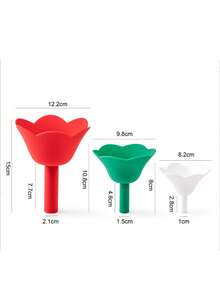 1pc Custom Floral Funnel, 3pcs Kitchen Silicone Oil Funnel Set, Convenient Liquid Dispenser, Funnel - Three Colors - View 11