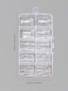 120片純色透明短款假腳趾甲，背膠式腳趾甲美甲用品 - 無色 - 查看 6