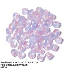8mm 50pcs Jelly Cylinder-Shaped Resin Beads Bracelet Loose Spacer Beads For DIY Charm Jewelry Making Accessories