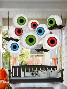 3pcs-Halloween Eye Lantern Decorations, Halloween Horror Lantern, Red, Blue, Green, Festive Party Hanging Decoration, Horror Theme Party Decoration, Restaurant Decoration, Multi-Scene Folding Paper Lantern, Halloween, Halloween Decoration