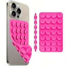 2 pezzi Ventosa antiscivolo per telefono in silicone, 28 ventose in silicone adesive, adesivi antiscivolo per telefono, supporto per power bank con ventosa compatibile con e Android, regalo per compleanni, famiglia e amici, supporto per telefono, accessori per telefono