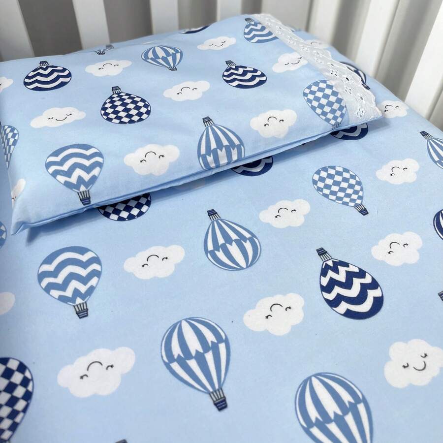 Laura Baby 2-Piece Sheet Set For American Standard Crib Or Mini Crib 100% Cotton - Bóng xanh - Xem 1