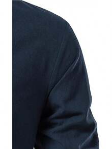 Men's Pure Cotton Retro Lace Up Shirts For Renaissance Pirate Viking Medieval - Navy Blue - View 5