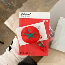 1个创意苹果无线蓝牙耳机保护套（随机附赠挂钩），适用于 Pro 3，宇航员/西瓜/足球/垃圾袋/枕头/柠檬片/番茄/小丑鱼/南瓜造型耳机保护套，卡通可爱硅胶防震苹果耳机保护套，适用于 1/2/3/4/Pro/Pro2，万圣节南瓜造型耳机保护套 - 彩色 - 查看 11