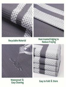 6ft X 9ft Waterproof Outdoor Rug - Durable Foldable Patio Carpet, Suitable For RV, Deck, Balcony, Backyard, Picnic, Porch, Camping, Beach, Grey & White - Gray - View 9