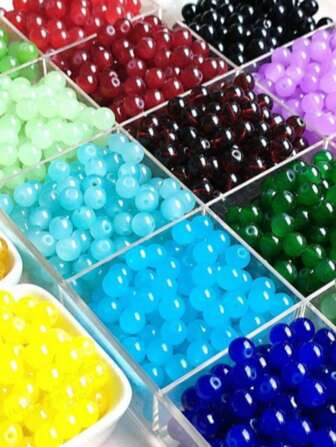 8mm/100pcs Solid Color Glass Round Beads, DIY Bracelet Necklace Jewelry Making Supplies