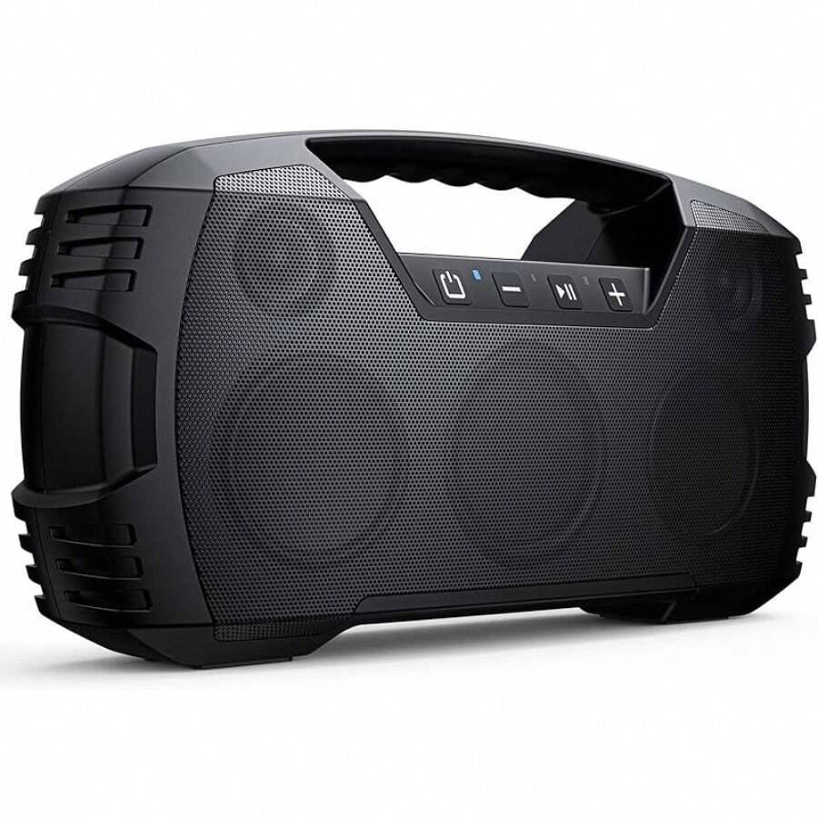 IPX7 Waterproof Bluetooth Speaker, 40W(60 Peak) Portable Wireless Speakers With Subwoofer, 32H Playtime, Stereo Loud Sound, Deep Bass, Bluetooth 5.0 With Handle For Pool, Beach, Outdoor, Gifts - 黑色 - 查看 1