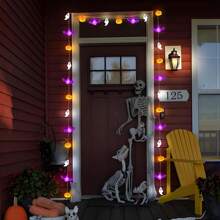 1pc New Atmosphere Light, Decorative Light String 1.5m2AA10LED/3m3AA20LED Two Lighting Modes, Pumpkin Ghost Bat Light String, Halloween Horror Atmosphere Decorative Light, Battery Powered, Designed In 3D, Theme Holiday Decoration, Pumpkin Shape Designed For Halloween Decoration, Suitable For Theme Restaurants, Families, Gardens, Porches, Fences And Balconies, Walls, Parties, (Excluding Batteries). Halloween Decor Light Home Decor Party Decor Halloween Decoration Room Decor Halloween Garden Decor For Gift Fairy - Multicolor - View 7