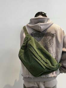 1 pieza Bolso bandolera para hombre: Bolso versátil minimalista unisex - Bolso de gran capacidad para el pecho de hombre - Mochila de marca de moda japonesa - Bolso de cintura/bandolera para estudiantes - Multicolor - Ver 3