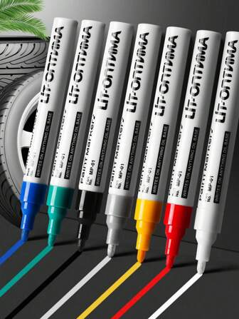 12 Color Waterproof Paint Pen Set,Non Fading Marker Pen, Quick-Drying And Permanent, Suitable For Rock Painting, Wood, Fabric, Plastic, Canvas, Glass, Mug