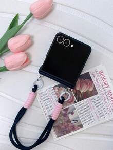 可爱粉色心形手机壳带便携带适用于三星 Z Flip 5 6 Z Flip6 ZFlip 5 Zflip6 Zflip5 防震后盖