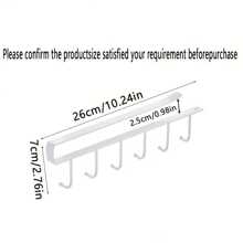 2 piezas Soporte de pared para tazas con 6 ganchos, organizador de almacenamiento multifuncional, adecuado para todo tipo de ganchos de utensilios de cocina