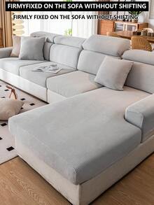 1 件弹力沙发套，防滑全覆盖沙发座套，适合所有季节，布艺加厚沙发套，可机洗，防尘，宠物友好，装饰性沙发保护套，可调节，适用于转角沙发、卧室、办公室、客厅、L 型沙发和 1/2/3/4 座 - 淺灰色 - 查看 8