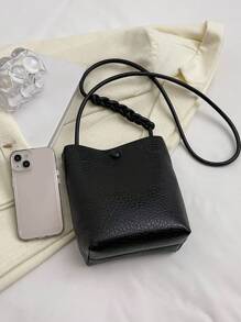 Mini bolso de hombro versátil con forma de barril, bolsa para teléfono, bolsa monedero, cartera para mujeres