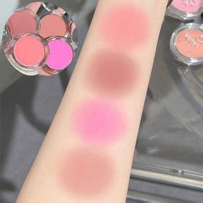HISYI 16 tipos de colorete monocromático, acabado natural, color melocotón con leche, rosa, naranja, rubor que ilumina la piel naturalmente, rosa/morado mate flash, tonos de baya/rosa/rojo, rubor monocromático mate, colorete en polvo para realzar el rostro de manera natural y suave