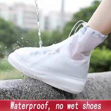 1 par de cubrezapatos de lluvia. Cubrezapatos de PVC antideslizantes, gruesos y duraderos, reutilizables, adecuados para hombres y mujeres en exteriores y viajes