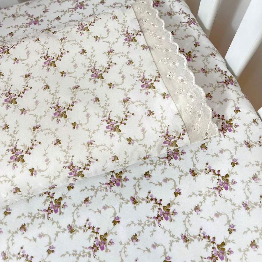 Laura Baby 2-Piece Sheet Set For American Standard Crib Or Mini Crib 100% Cotton - 花鏽 - 查看 1