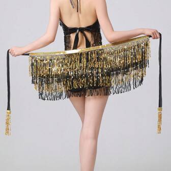 1 st. Kvinnors Paljetter Kjolar Glitter Magdans Höft Kjolar Toffsdekor Halsdukar Rave Kjolar Omlott Party Kostym Kvinna Sexig Magdans Höft Halsdukar