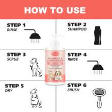 2 pièces de set contenant de la vitamine A et de l'aloès, un shampooing naturel pour animaux de compagnie 5-en-1 | Le produit de toilettage idéal pour les chiens malodorants - 300 ml / 10,144 fl.Oz*2