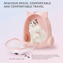 Cat Carrier Backpack, Large Capacity Transparent Cat Backpack, Panoramic Transparent Breathable Design Portable Dual Shoulder Cat Backpack, Hand-Held Space Capsule Pet Bag Portable Space Backpack, Durable PC Material With Zipper Closure, Cat Backpack Carrier