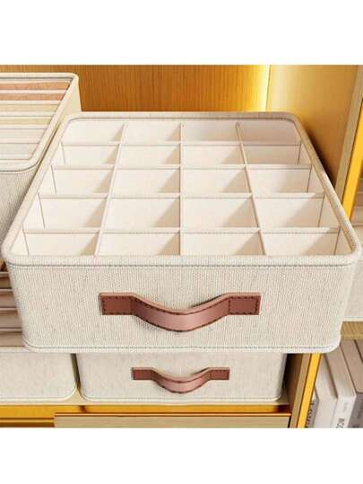 1/2pcs Underwear Storage Box - Bedroom Drawer Organizer Box With Dividers, Multi-Functional Dorm Home Wardrobe Lingerie Storage Box, Bedroom Organizer, Suitable For White T-Shirts, Black Pants, Women's Winter Clothes, Dresses, Women's Winter Outfits, Elegant Ladies' Dresses