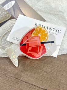 1 szt. Spinka do włosów z mrożoną herbatą i kawą, unikalnie zaprojektowana, odpowiednia do upięć, świąteczny prezent, akcesoria do włosów, spinka do włosów dla kobiet, jesienne akcesoria, jesienno-zimowe stroje wakacyjne dla kobiet