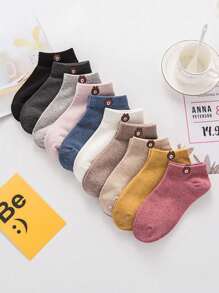 10 Pairs Of Random Multi-Color Spring And Summer Cartoon Bear Campus Party Fashion Ladies Socks