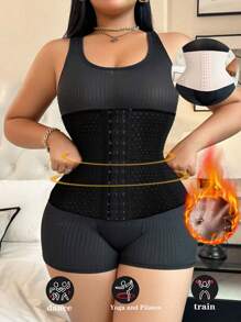 1 pieza es un cinturón moldeador ceñido, transpirable, de pecho abierto y que induce sudoración, diseñado específicamente para mujeres, para controlar la grasa abdominal y el entrenamiento de la cintura. Este es un cinturón moldeador que puede ayudarte a ejercitarte mejor, adecuado para el ejercicio diario, el trabajo y el ocio. Este es un cinturón moldeador corporal que puede acelerar la quema de grasa, permitiéndote tener una postura corporal en forma de S y una belleza talla grande rápidamente. Cinturón moldeador para ejercicios apto para el entrenamiento en casa, deportes y caminar.