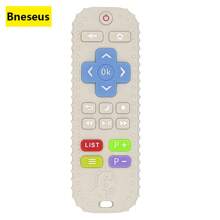 Bneseus 1 pieza Juguete de dentición de silicona con forma de control remoto, juguete de dentición para bebé con diseño anti asfixia, con temática de dinosaurio de dibujos animados, adecuado para niños y niñas de 6 a 24 meses, regalo para fiestas