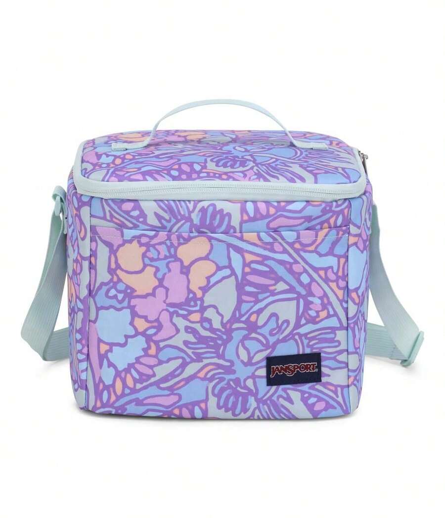 JanSport Super Snack Lunch Box – Perfect Size, Total Freshness - FLORAL FLUID PASTEL LILAC - View 1
