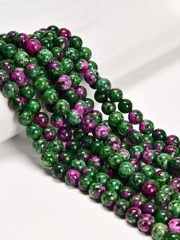 1 Strand Dark Ruby Zoisite Gemstone Round Beads, 6mm 8mm 10mm Epidote Loose Smooth Beads For DIY Jewelry Making Bracelet Necklace Accessories