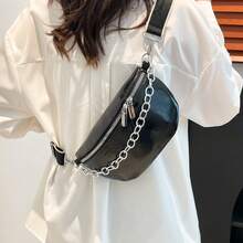 2025新款韩版百搭女士腰包，网红狂欢小包，ins风时尚单肩斜挎腰包，胸包，简约新款百搭时尚链条单肩斜挎包。