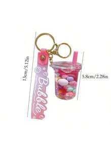 1 pieza Accesorio de llavero de taza de leche creativa de festival, bolsas de regalo, pequeño colgante decorativo para llaves de coche, decoración de mochila, regalo de pareja
