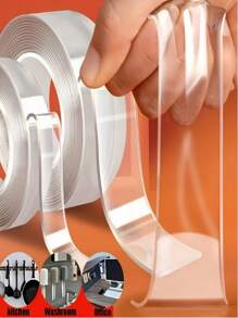 1 Rolle Nano Doppelseitiges Klebeband, hohe Klebkraft, transparent, waschbares Acryl Doppelklebeband (2cm/2m, 2cm/1m) Dickes und leicht zu lagerndes transparentes Acryl Nano Doppelklebeband, kreatives Nano Zauberband, Küchensticker, Aufkleber, Wandaufkleber, Heimdekoration Vinyl Aufkleber, Frühlingsdekoration