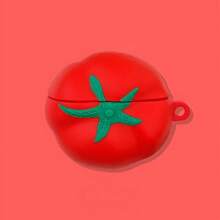 1个创意苹果无线蓝牙耳机保护套（随机附赠挂钩），适用于 Pro 3，宇航员/西瓜/足球/垃圾袋/枕头/柠檬片/番茄/小丑鱼/南瓜造型耳机保护套，卡通可爱硅胶防震苹果耳机保护套，适用于 1/2/3/4/Pro/Pro2，万圣节南瓜造型耳机保护套 - 彩色 - 查看 20