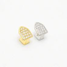 4 Peças Grillz de Moda Hip Hop Personalizado, Acessório de Joia com Incrustação de Cobre e Zircônia Brilhante, Presente para Artistas de Rap e Hip Hop, Grillz Unissex