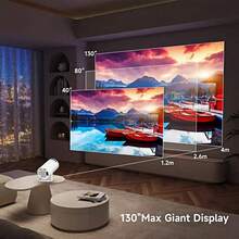 Miniproyector portátil con 2 mandos a distancia y más de 10.000 juegos, proyector de películas 4K 1080P, Smart TV portátil, proyector de películas para el hogar, para teléfonos y portátiles. - Blanco - Ver 7