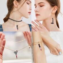 24 Pcs Fake Knife Charms, Halloween Pendant Mini Resin Knives Beads For Women DIY Jewelry Making Crafting Halloween Charms With Box Home Decor Halloween Decor Fall Decor Room Decor