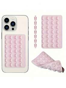 2 pezzi Ventosa antiscivolo per telefono in silicone, 28 ventose in silicone adesive, adesivi antiscivolo per telefono, supporto per power bank con ventosa compatibile con e Android, regalo per compleanni, famiglia e amici, supporto per telefono, accessori per telefono