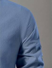 Men's Pure Cotton Retro Lace Up Shirts For Renaissance Pirate Viking Medieval - Indigo Blue - View 7