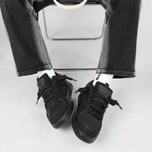 Men's New Spring Lightweight Breathable Leather Low Cut Sneakers, Versatile - màu đen - Xem 6