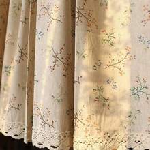 1pc Nordic Style Small Flower Decorative Curtain, Window/Door/Kitchen Curtain - Beige - View 10