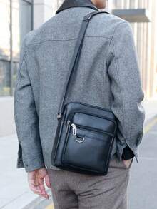 Torba męska, torba na ramię, torba męska, torba typu cross-body, torba ze skóry PU, torba biznesowa - Wielokolorowe - Zobacz 7